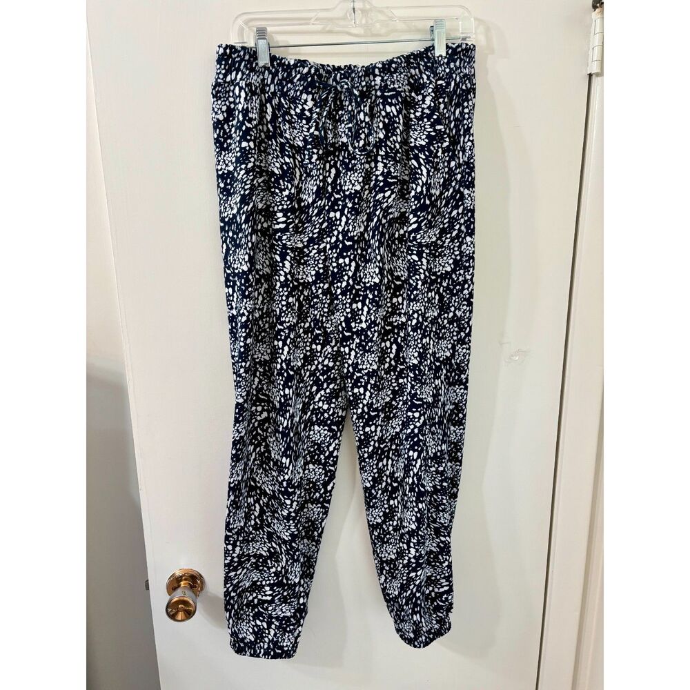 Rachel Zoe Womens L Abstract Black/White Paint Splatter Pull-on Jogger